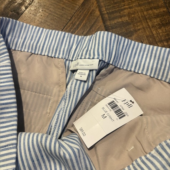 JJill’s NWT Striped blue and white stretch  linen  pants in size medium . - Picture 10 of 12